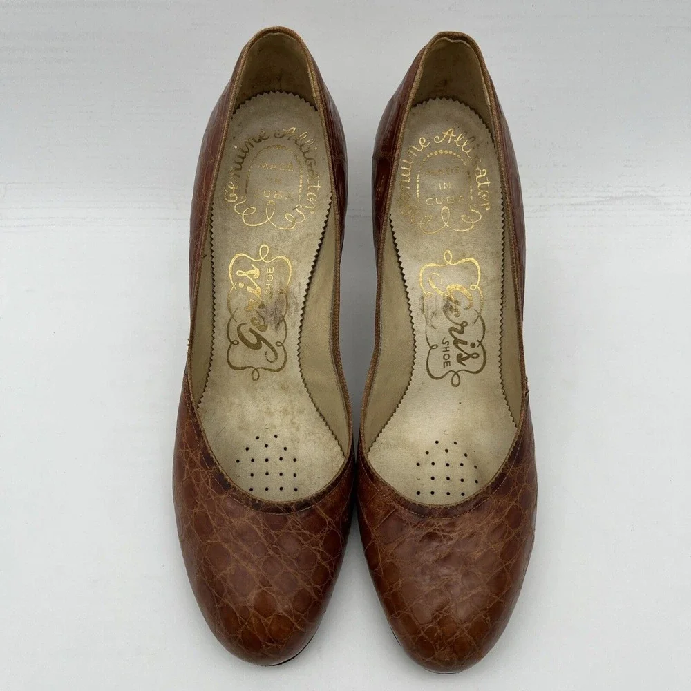 Vintage Geri's GENUINE ALLIGATOR HONEY BROWN 3